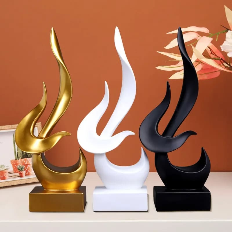 Room Decoration Resin Abstract Flame Sculpture Polystone