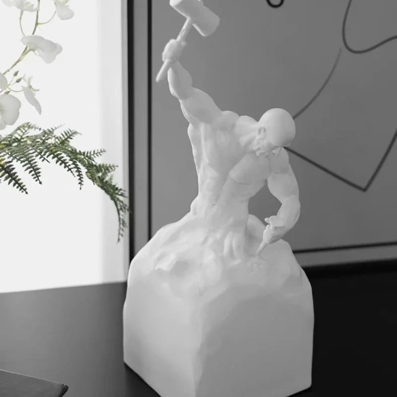 Living Room Decor Resin Statue of a Man Sculpting