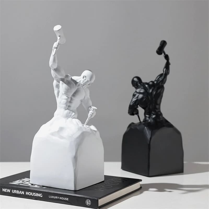 Living Room Decor Resin Statue of a Man Sculpting