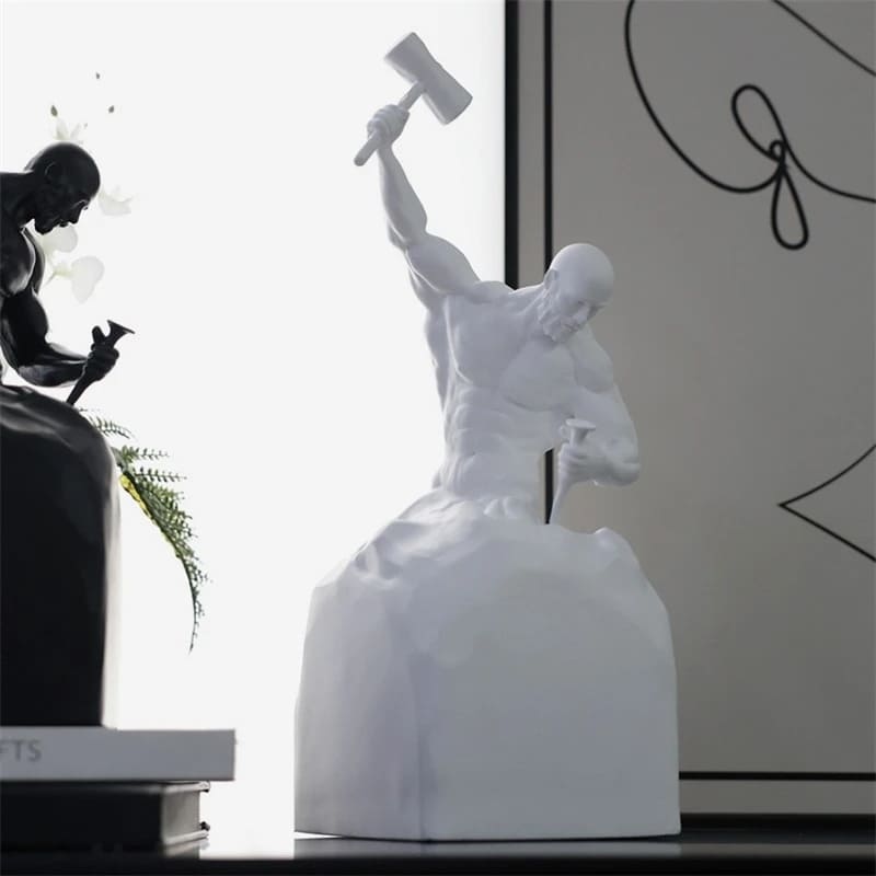Living Room Decor Resin Statue of a Man Sculpting