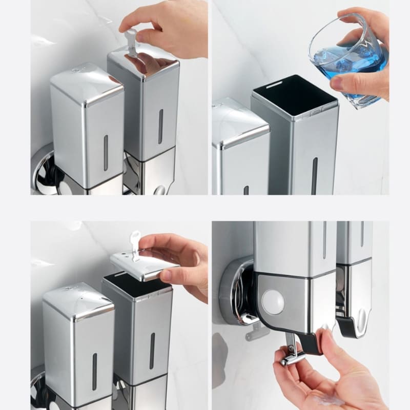 Square Liquid Soap, Shampoo, Conditioner Dispenser