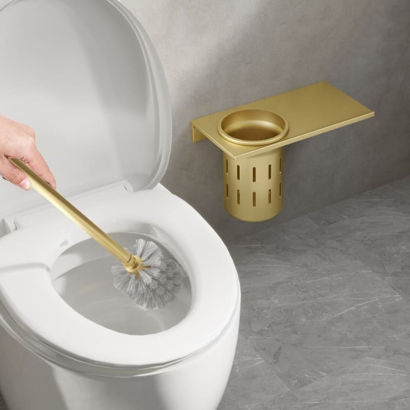 Golden Aluminum Support Bathroom Toilet Brush