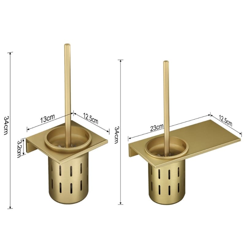 Golden Aluminum Support Bathroom Toilet Brush