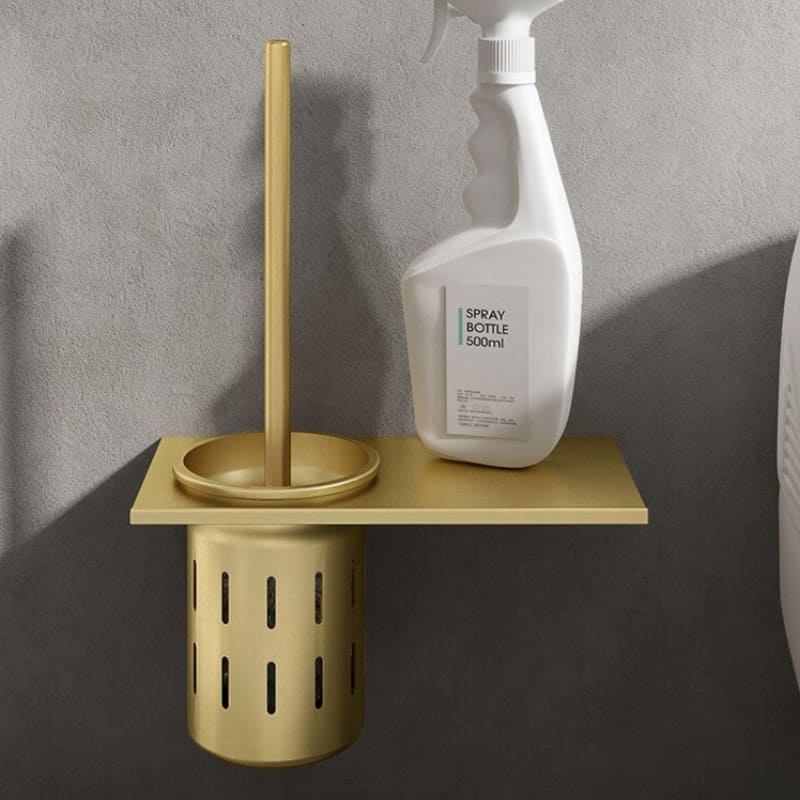 Golden Aluminum Support Bathroom Toilet Brush
