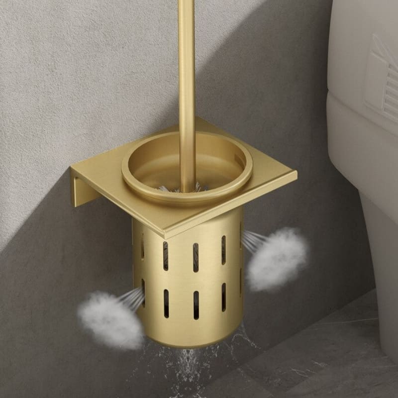 Golden Aluminum Support Bathroom Toilet Brush