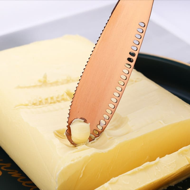 Polished Stainless Steel Butter Spatula with Serrated Knife
