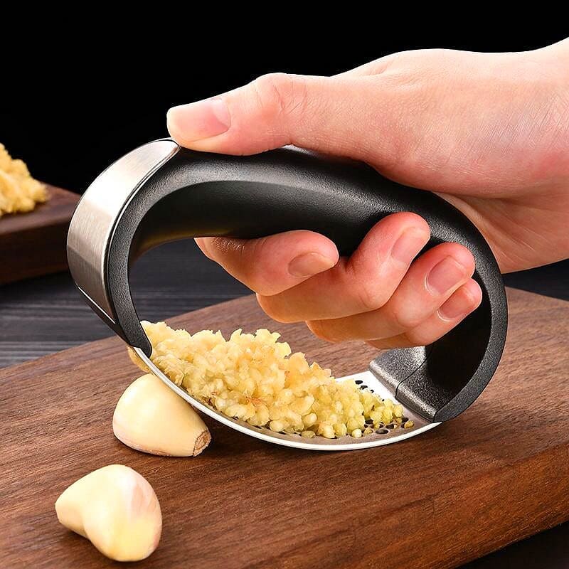 Polished Stainless Steel Garlic Press and Masher