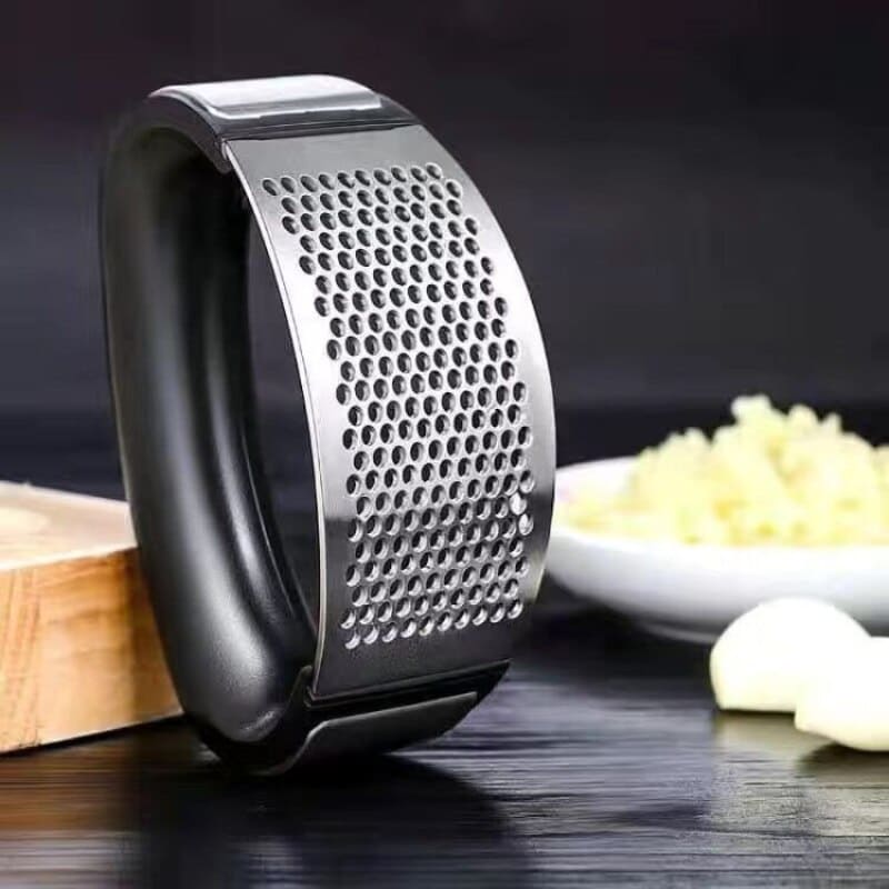 Polished Stainless Steel Garlic Press and Masher