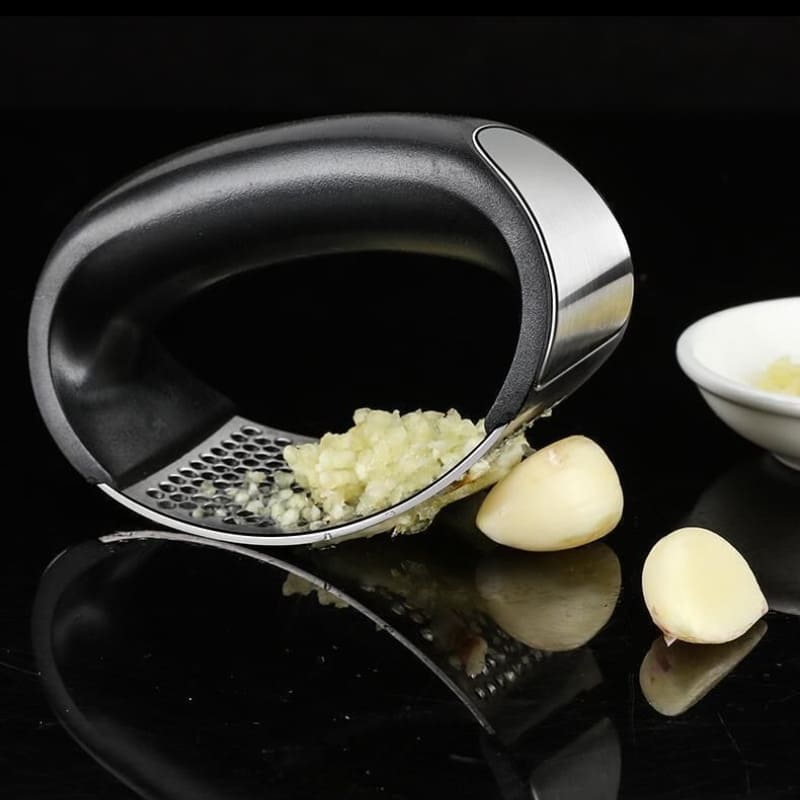 Polished Stainless Steel Garlic Press and Masher