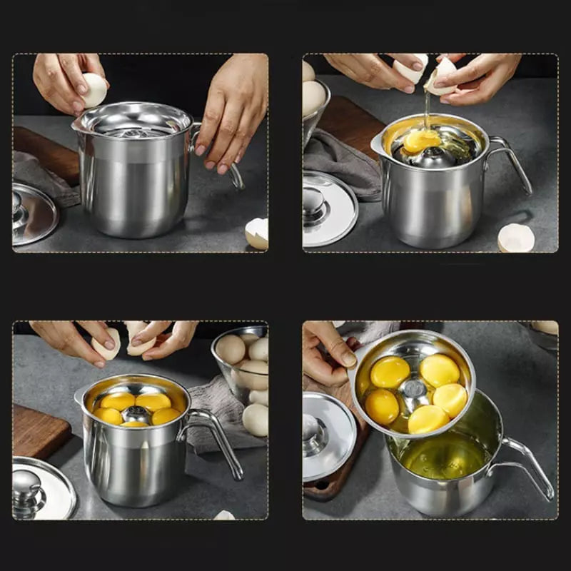 Stainless Steel Egg Separator Jar with Polyurethane Lid