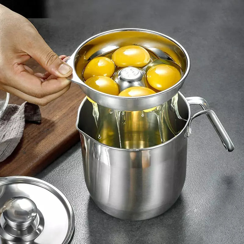 Stainless Steel Egg Separator Jar with Polyurethane Lid