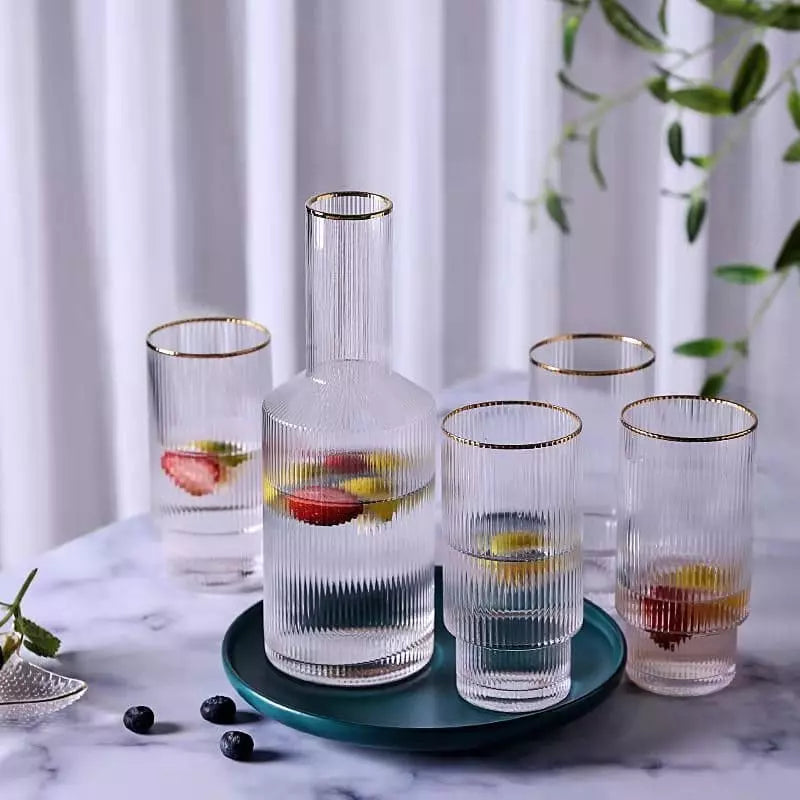 Borosilicate Glass Pitcher with Cups Juice Pitcher