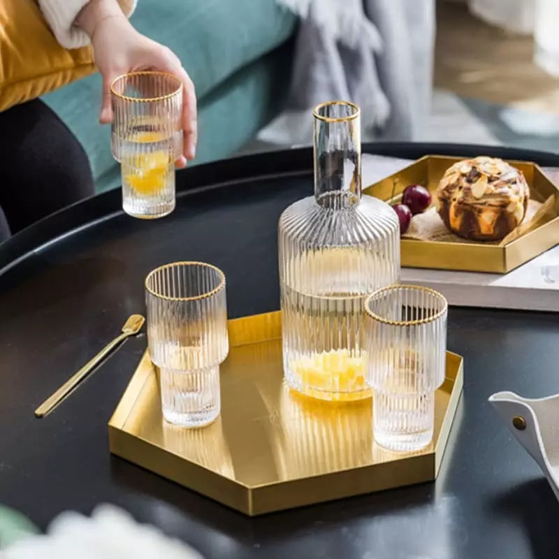 Borosilicate Glass Pitcher with Cups Juice Pitcher