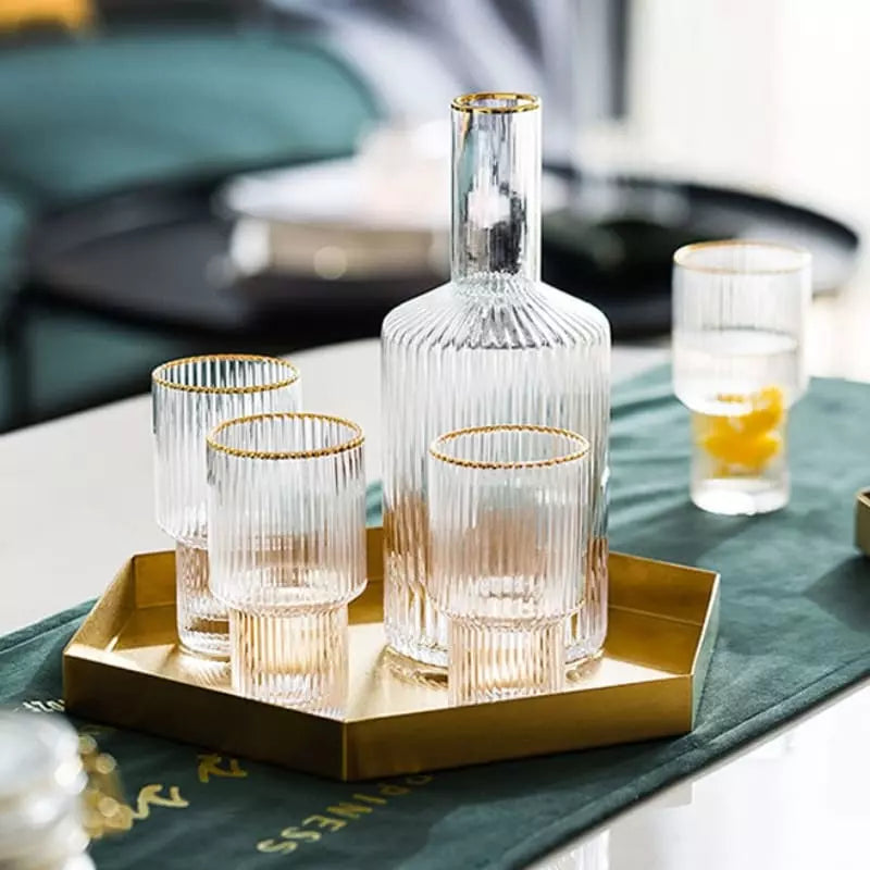 Borosilicate Glass Pitcher with Cups Juice Pitcher