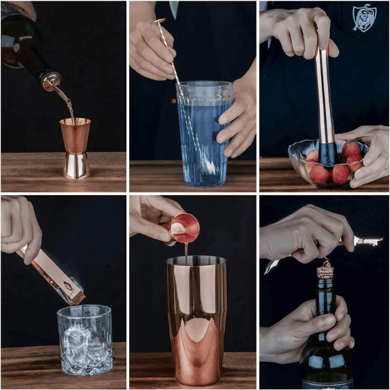 Stainless Steel Cocktail Shaker Kit for Home Drinks and Bar