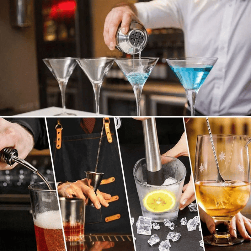 Stainless Steel Cocktail Shaker Kit for Home Drinks and Bar