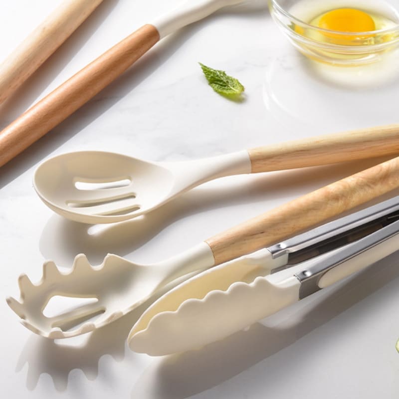 14-Piece Silicone Kitchen Utensil Kit with Organizer