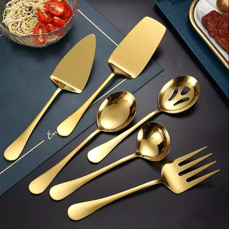 6-Piece Golden Stainless Steel Kitchen Utensil Set