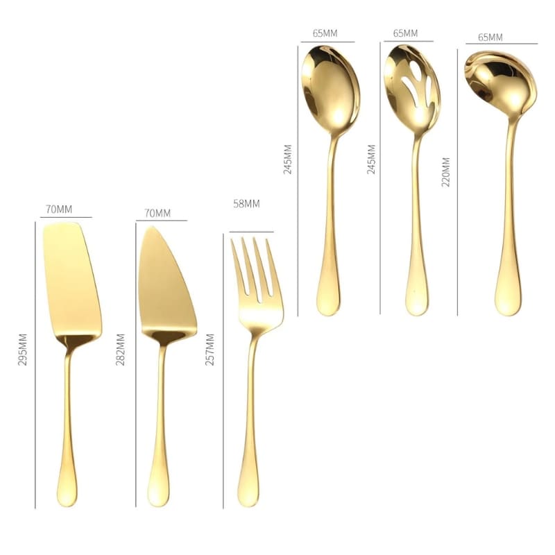 6-Piece Golden Stainless Steel Kitchen Utensil Set