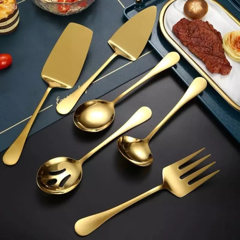 6-Piece Golden Stainless Steel Kitchen Utensil Set