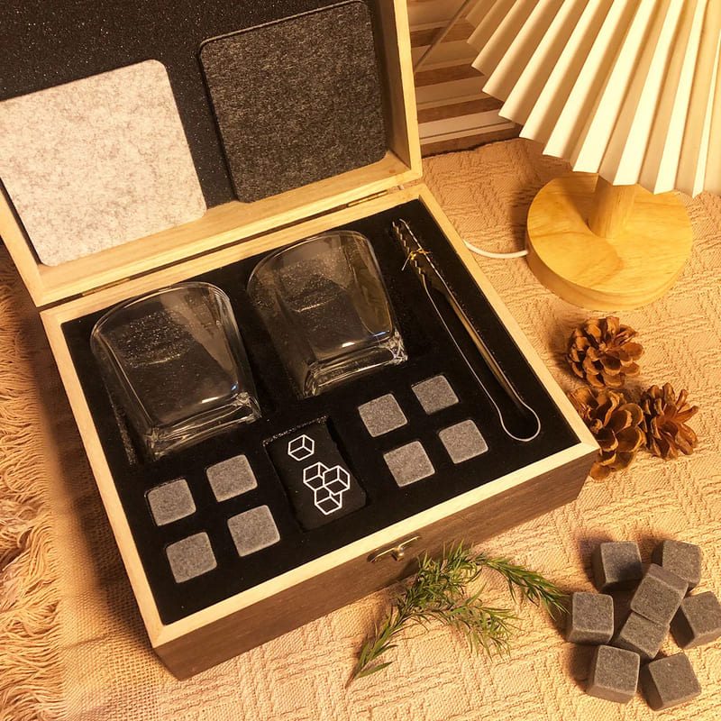 Whiskey Kit Glasses Ice Cube Bar Tongs for Home