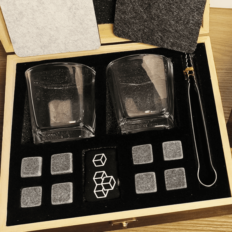 Whiskey Kit Glasses Ice Cube Bar Tongs for Home