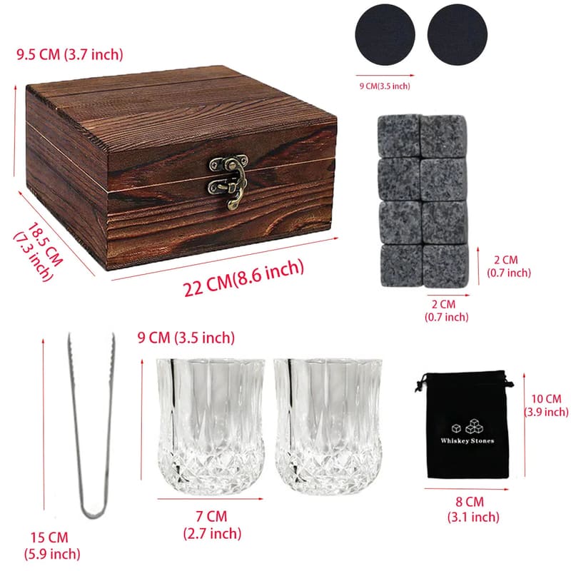 Whiskey Kit Glasses Ice Cube Bar Tongs for Home
