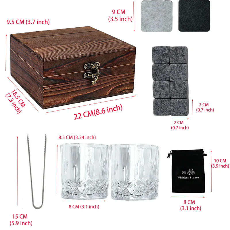 Whiskey Kit Glasses Ice Cube Bar Tongs for Home