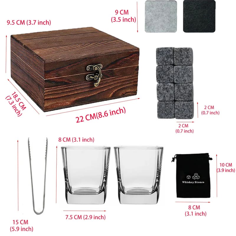 Whiskey Kit Glasses Ice Cube Bar Tongs for Home