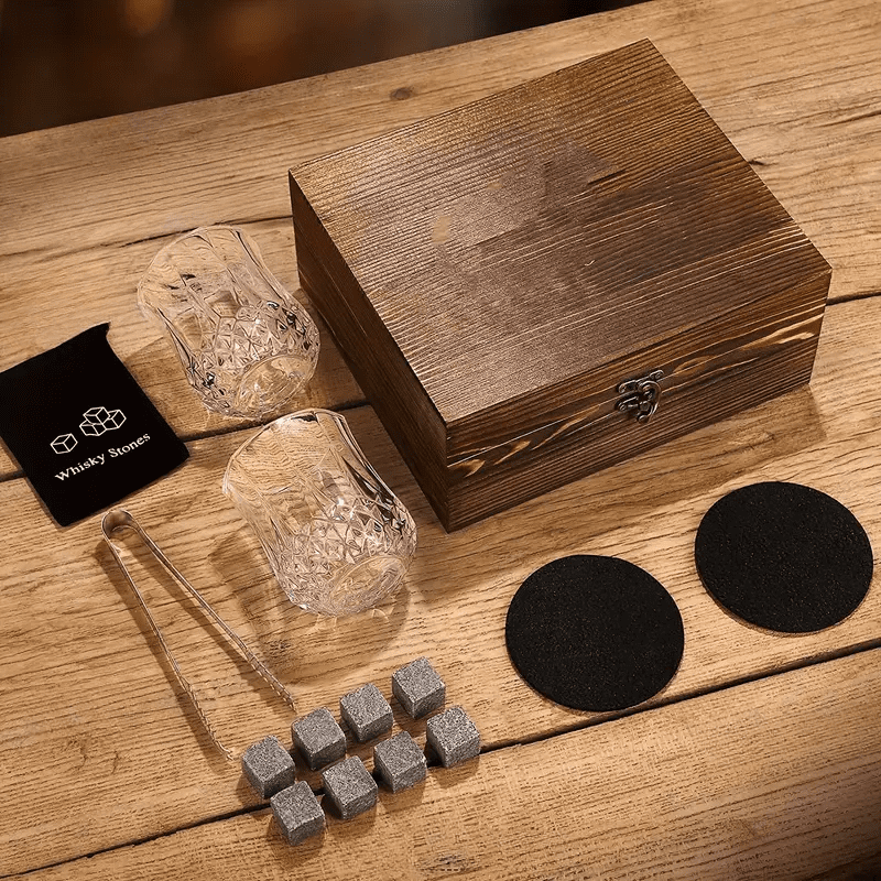 Whiskey Kit Glasses Ice Cube Bar Tongs for Home