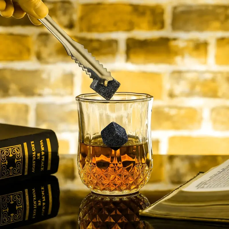 Whiskey Kit Glasses Ice Cube Bar Tongs for Home