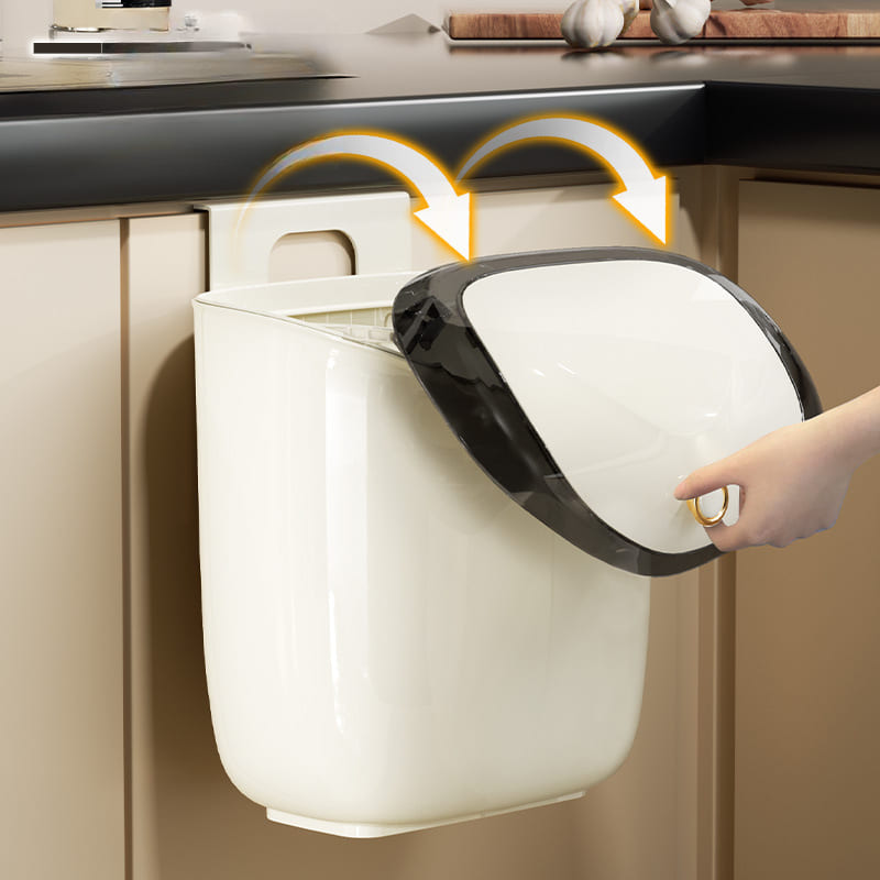 Double-Mount Kitchen and Bathroom Sink Trash Can with Fixation