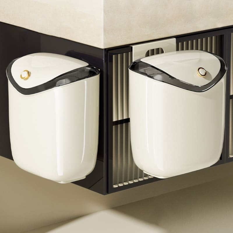 Double-Mount Kitchen and Bathroom Sink Trash Can with Fixation