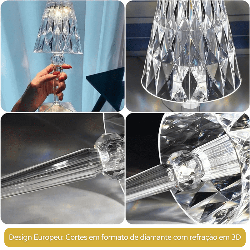 3-in-1 Wireless USB Diamond LED Table Lamp