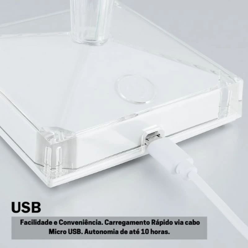 3-in-1 Wireless USB Diamond LED Table Lamp