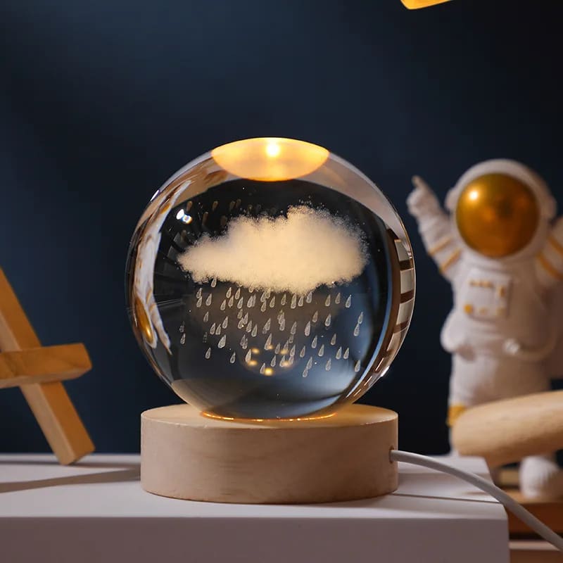 3D Crystal Ball LED Desk Lamp Night Light