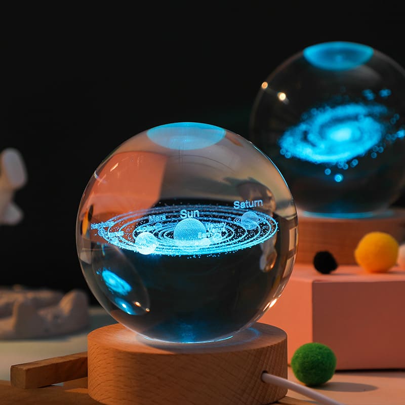 3D Crystal Ball LED Desk Lamp Night Light