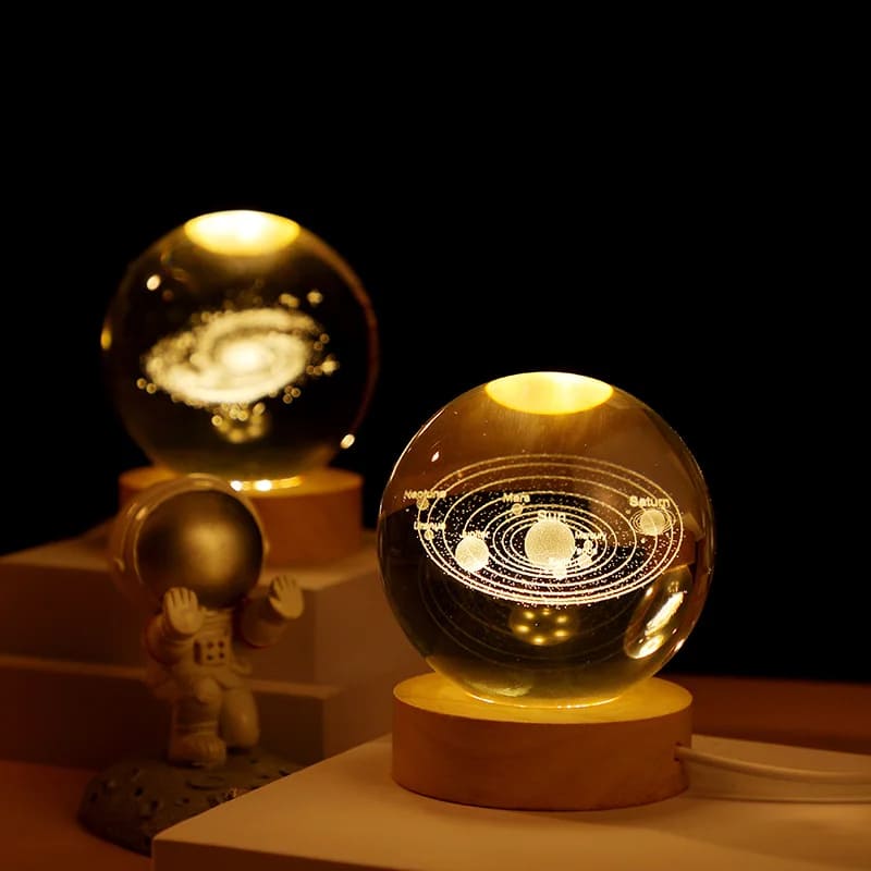 3D Crystal Ball LED Desk Lamp Night Light