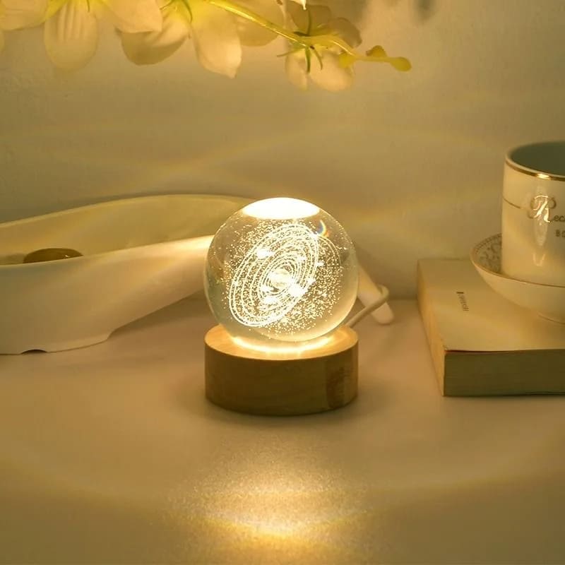 3D Crystal Ball LED Desk Lamp Night Light