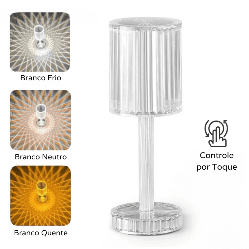 Rechargeable Wireless LED Crystal Table Lamp