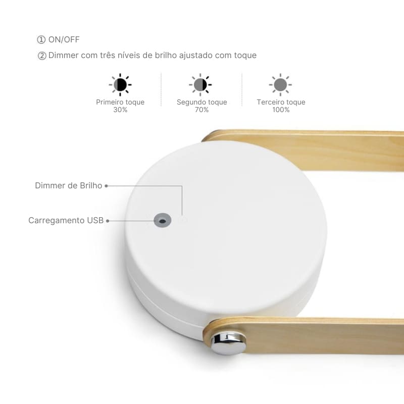 LED Table Lamp with Handle Reading Light