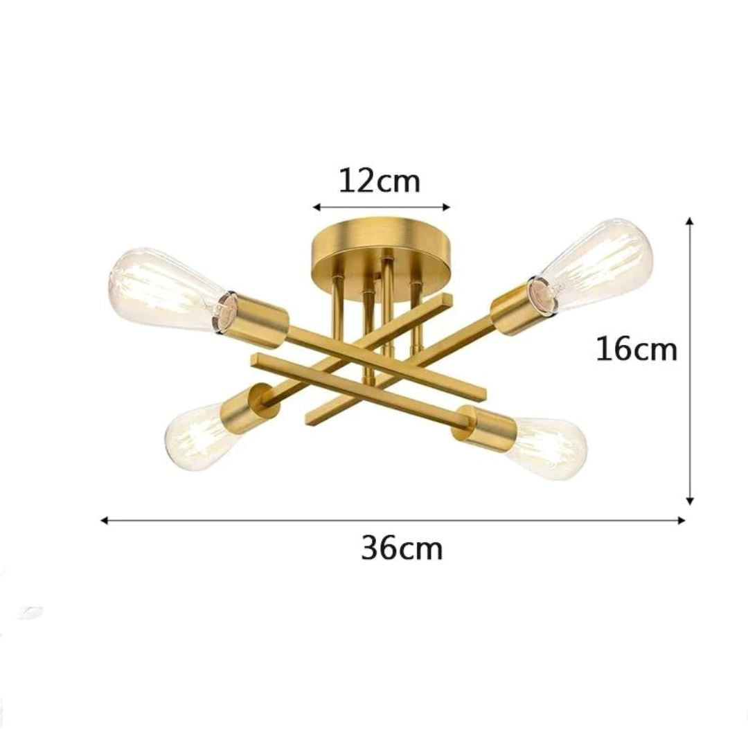 Modern Gold Industrial Ceiling Chandelier