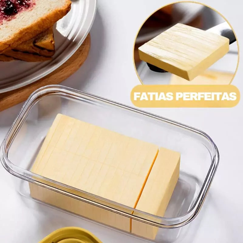 Butter Dish with Butter Knife and Slicer