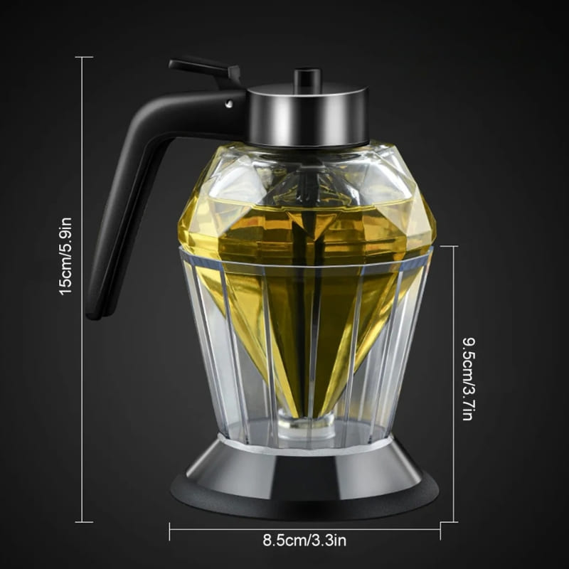 Glass Honey Jar with Lid and Honey Dispenser with Polyresin Base