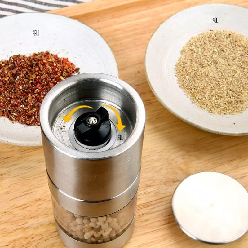Polished Manual Pepper and Spice Grinder 2-in-1