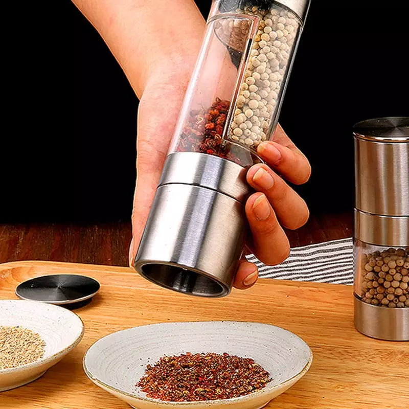 Polished Manual Pepper and Spice Grinder 2-in-1