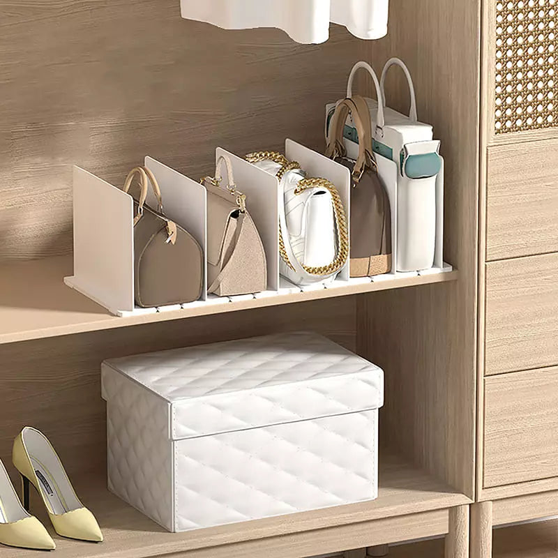 Acrylic Bag Organizer with Retractable Dividers