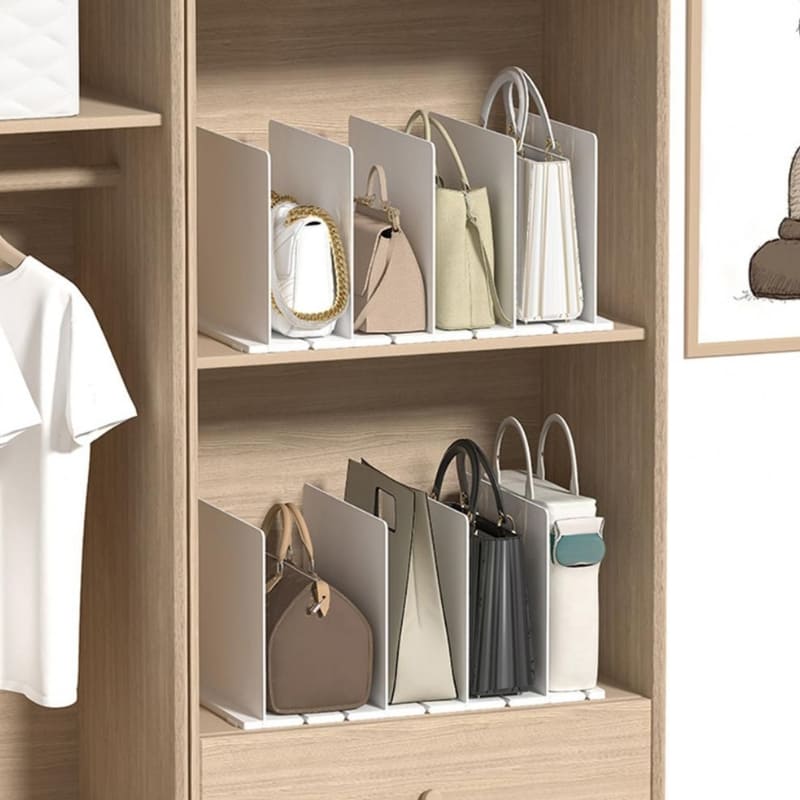 Acrylic Bag Organizer with Retractable Dividers