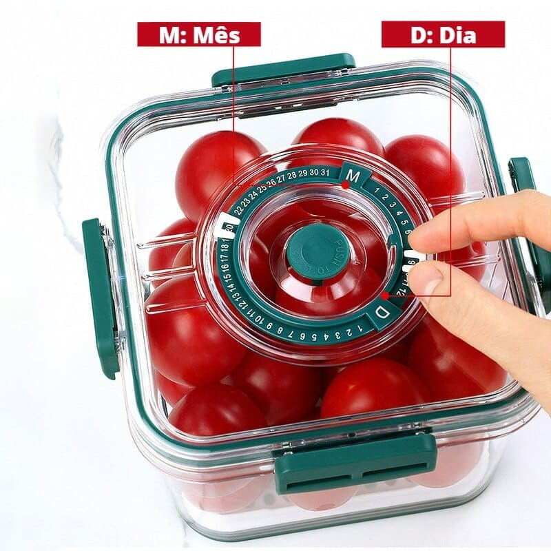 Refrigerator Organizer with Lid and Date Marker