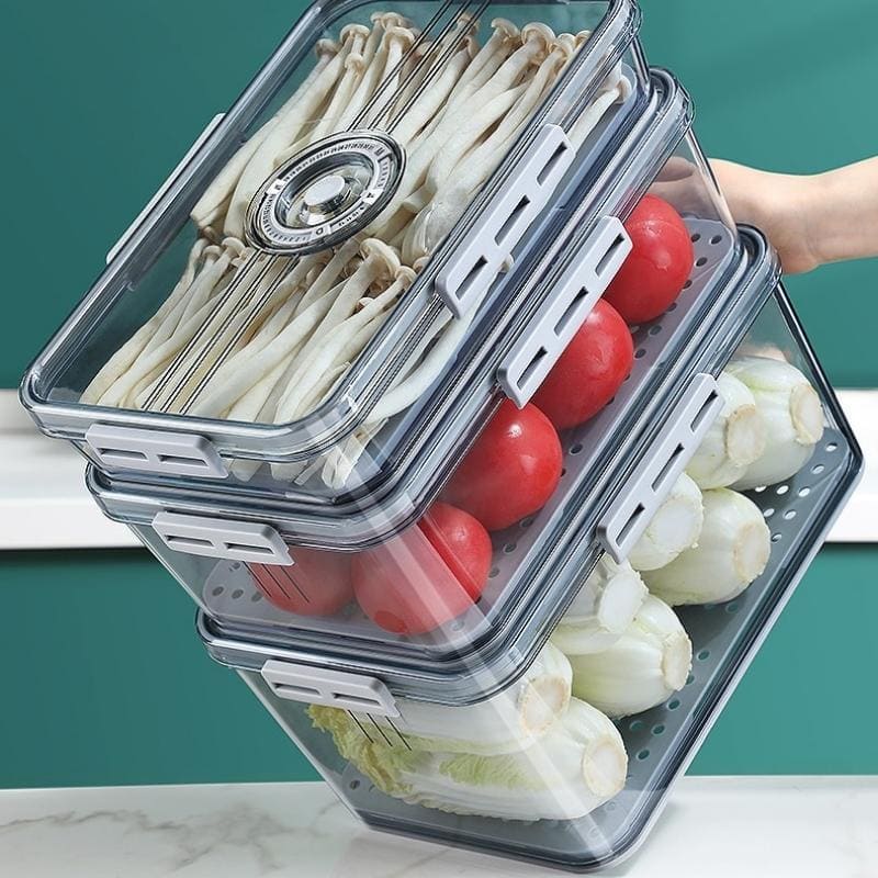 Refrigerator Organizer with Lid and Date Marker